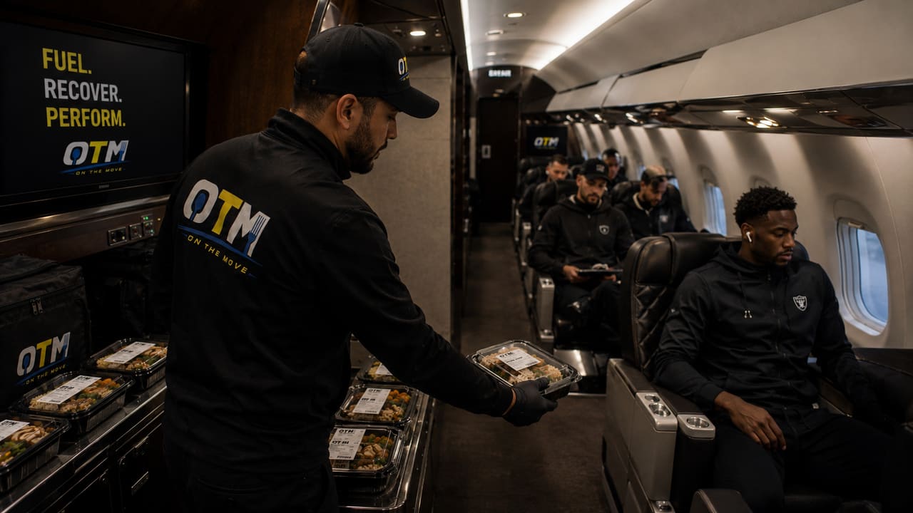 OTM meals served seat by seat aboard the team charter